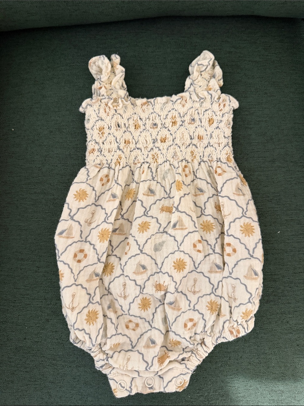 Rylee + Cru 0-3M Baby Romper | Coastal Print